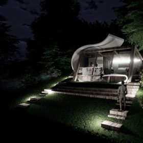 ویلا چشم گشوده-  ورودی شب