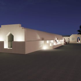 نمای شب محوطه برکه نمای شب محوطه برکه