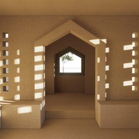 دید داخلی دهلیز به فضای برکه دید داخلی دهلیز به فضای برکه